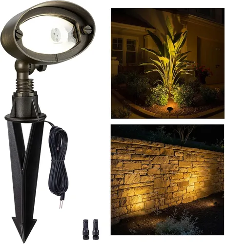 Vista 41 de Gardenreet Luz de Inundación de Latón Sólido - Iluminación de Lavado de Pared LED de Bajo Voltaje para Paisaje 12V, Impermeable IP65 para Exterior