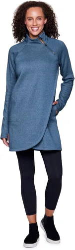 Vista 4 de RBX Active - Vestido tipo túnica de forro polar con cremallera de 14 para mujer, vestido tipo suéter con bolsillos