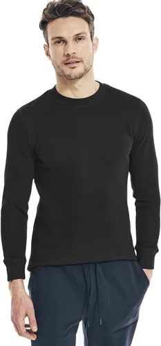 Vista 2 de Nautica Camiseta térmica de manga larga para hombre, cuello redondo, waffle, ropa interior térmica