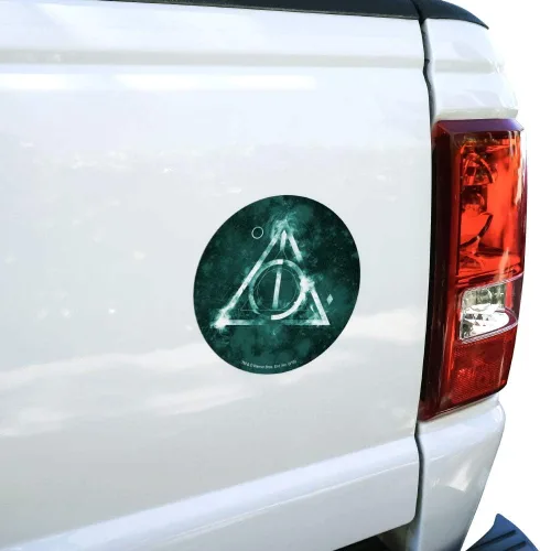 Vista 2 de Harry Potter Deathly Hallows Logo Automotive Car Refrigerador Locker Imán de vinilo