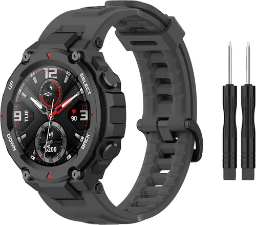 Vista 9 de BabyValley Correa compatible con Amazfit T-Rex/T-Rex Pro Band de silicona suave, pulsera de repuesto para Amazfit T-Rex/T-Rex Pro Sport Correa Beige