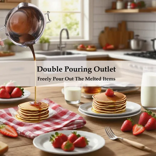 Vista 4 de Olla de fusión – Caldera doble de 20.3 fl oz y acero inoxidable de 54.1 fl oz, juego de ollas de doble mango grandes para derretir chocolate