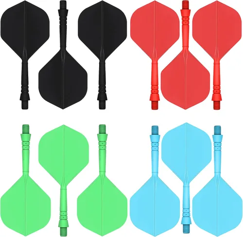 Vista 8 de CyeeLife Integrated Dart Shaft and Flights Standard Shape,Black/Red/Blue/Green,4 Set (12pcs)
