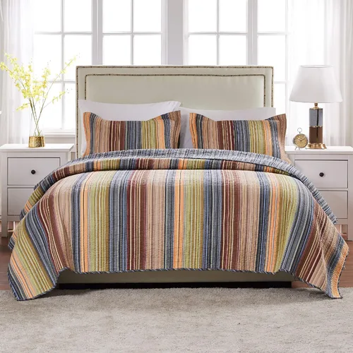 Vista 18 de Greenland Home Colección de edredón 100% algodón, prelavado, juego de edredón reversible, 2 piezas, individual/XL, Bliss