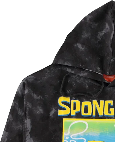 Vista 3 de Nickelodeon Sudadera clásica con capucha de Bob Esponja para hombre, diseño de Bob Esponja, Patrick & Krusty Krab Tie Dye