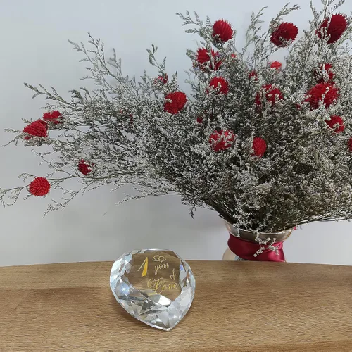 Vista 4 de Regalos de cristal de aniversario de 1 año para ella y él, primera boda para marido, esposa, novio o novia, regalo de aniversario de un año