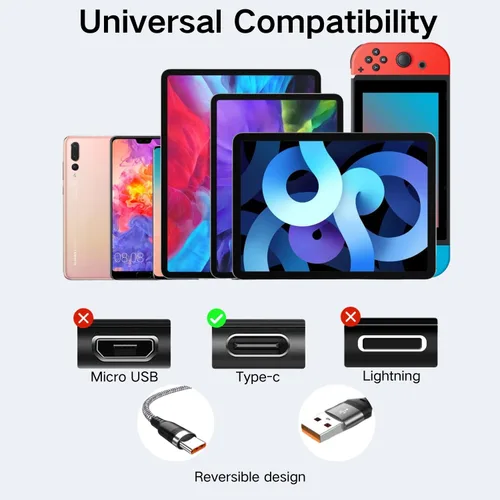 Vista 7 de Cable USB C de 20 pies, cable de carga rápida USB A a USB C 3A, cable de carga tipo C extralargo compatible con iPhone 15/15 Plus/15 Pro/15 Pro Max