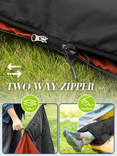 Vista 5 de Bessport Saco de dormir ligero, saco de dormir ultraligero para mochileros, resistente al agua durante 3 estaciones, para adultos y niños, al aire