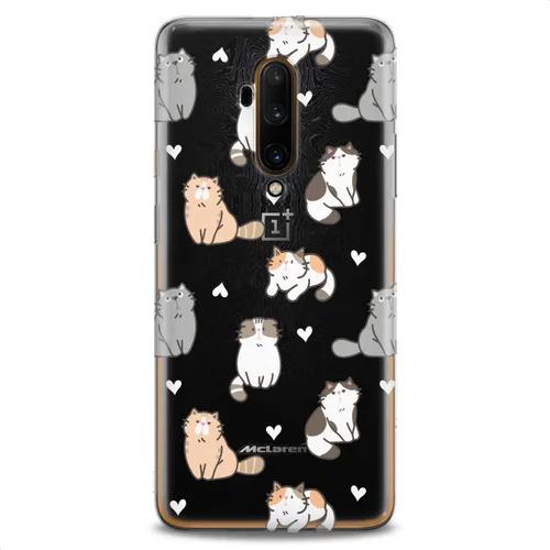 Vista 14 de Funda de TPU compatible con OnePlus 10T 9 Pro 8T 7T 6T N10 200 5G 5T 7 Pro Nord 2 Black Baby Cats Kawaii Flexible Silicona Animales Diseño Lindo