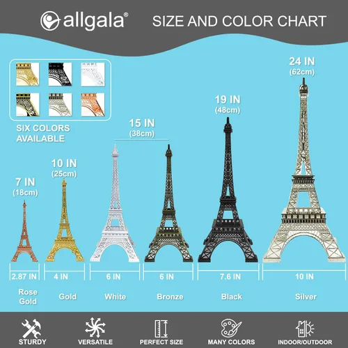 Vista 3 de allgala - Torre Eiffel decorativa elaborada en aleación de metal