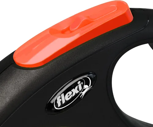 Vista 4 de Flexi Cinta de neón naranja pequeña correa retráctil para perros de hasta 33.1 lbs/33 libras