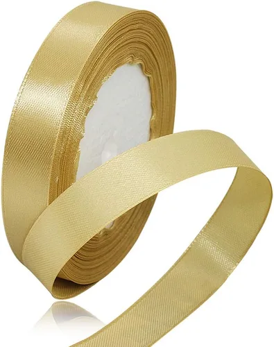 Vista 177 de Cinta de Satén Beige de Color Sólido, 1-1/2 Pulgadas x 25 Yardas, Cinta de Satén de Tela para Envolver Regalos, Manualidades, Hacer Lazos