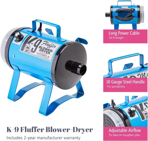 Vista 3 de Electric Cleaner Company K9 Fluffer - Secador de perros - Potente soplador portátil para perros y mascotas, color negro