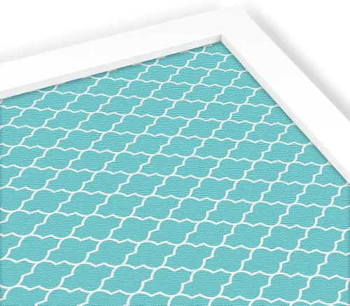 Vista 4 de PinPix Tablero de anuncios de corcho personalizado de 24 x 16 pulgadas, tablero de póster de cuadrifolio aguamarina con un tablero de fotos