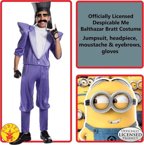 Vista 2 de Rubie's Costume Boys Despicable Me 3 Balthazar Bratt - Disfraz de villano, grande, multicolor