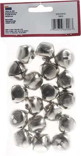 Vista 4 de Darice, cascabeles festivos, de plata, 1 pulgada, 18