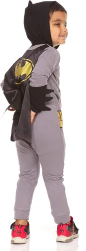 Vista 4 de DC Comics Toddler Boys Superhero Costume - Zip Up Jumpsuit with Cape
