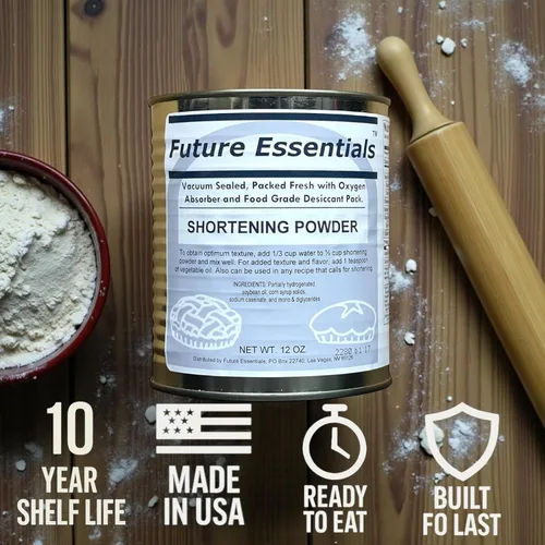 Vista 4 de Future Essentials Polvo de acortamiento enlatado Grasa de cocción estable para freír, emergencia y uso diario, larga vida útil y fabricada