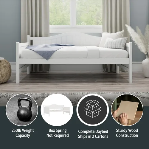 Vista 4 de Hillsdale Furniture Hillsdale Staci, sofá cama blanca, individual
