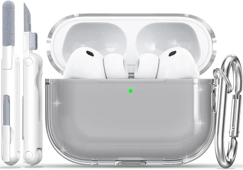 Vista 29 de RFUNGUANGO AirPods Pro Funda Transparente TPU Suave Transparente Blanco