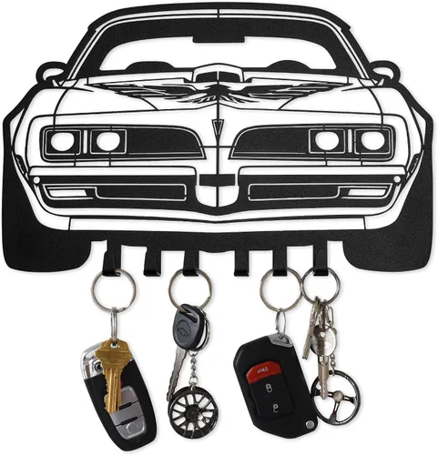 Vista 15 de MOOH Llavero de metal automotriz con 6 ganchos, regalo único para amantes de los automóviles montado en la pared para hombres y mujeres, decoración