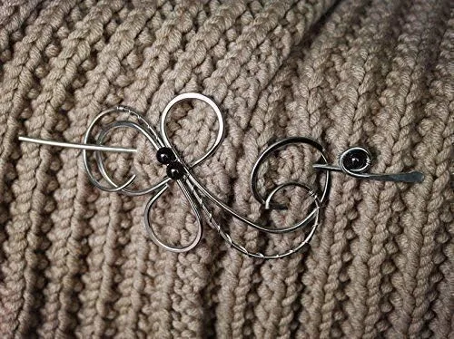 Vista 5 de Broche plateado para el cabello, pasador, suéter, bufanda, puños para el cabello, soporte para moño celta, regalo para ella