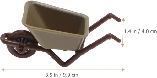 Vista 10 de Zerodeko Mini carretilla modelo 4 unidades de carretilla de juguete pequeña para accesorios de casa de muñecas, decoración de micro paisaje