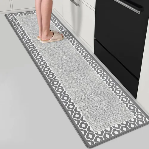 Vista 27 de Tapetes antifatiga para suelo de cocina, tapetes acolchados antifatiga de cocina de 17.3 x 27.5 pulgadas, impermeables, antideslizantes, de pie
