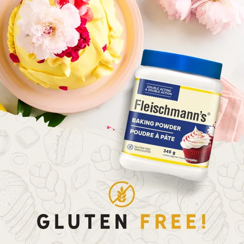 Vista 3 de Fleischmann's Polvo de hornear de doble efecto sin gluten 11.99 oz {Importado de Canadá}