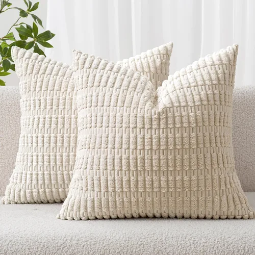 Vista 20 de MIULEE - Paquete de 2 fundas de cojín decorativas de corduroy, modernas y boho, suaves, con rayas, decoración del hogar, sofá, sala de estar, sillón