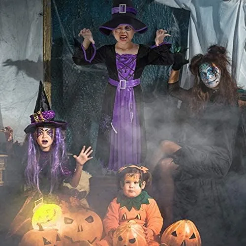 Vista 7 de Acekid Disfraz de bruja de Halloween para niñas