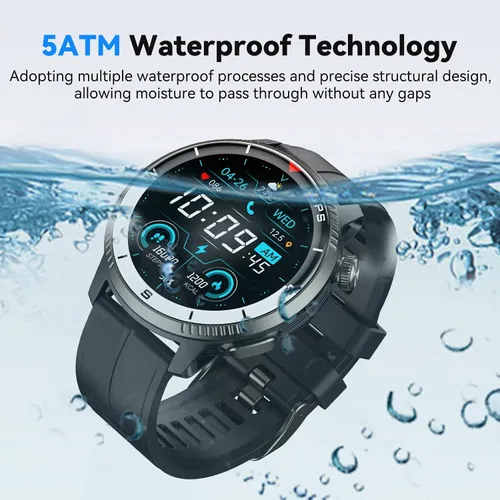 Vista 6 de Reloj inteligente para hombres, reloj inteligente con GPS, rastreador de actividad física con monitor de frecuencia cardíaca/sueño, podómetro