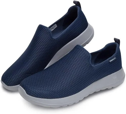 Vista 13 de Skechers Go Max-Athletic Tenis para caminar para hombre, de malla de aire y sin cordones, Azulgris