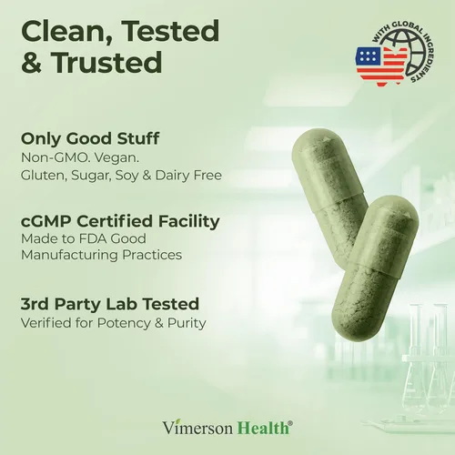 Vista 4 de Cápsulas orgánicas de espirulina y clorella, cápsulas de espirulina con polvo de clorella para apoyo inmunológico, antioxidante y energético.