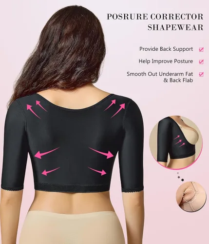 Vista 2 de BRABIC Faja moldeadora para mujer para poscirugía y manga de compresión para moldeador de brazos