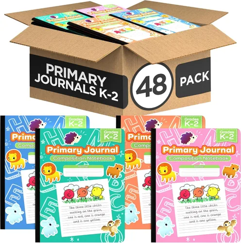 Vista 10 de E-CLIPS USA Cuaderno de composición primaria K-2, libro de composición a rayas primarias, diario de escritura primaria para grados K-2, cuadernos