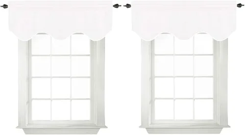 Vista 29 de Turquoize - Cenefa opaca para ventanas de cocina/baño/sala de estar/dormitorio con aislamiento térmico, cenefa festoneada con bolsillo para Aqua
