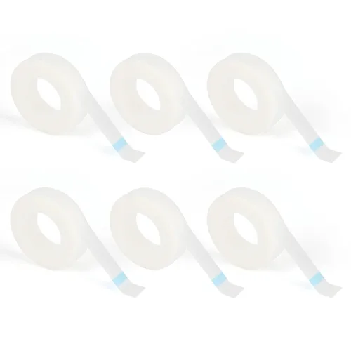 Vista 8 de G2PLUS Cinta de pestañas, 2 rollos de cinta de maquillaje de gel de silicona, cinta de pestañas rosa de 1/2 pulgada x 8 yardas, cinta de extensión