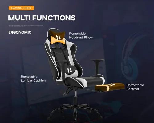 Vista 6 de Nueva silla para juegos de espalda alta para Computadora, Silla de diseño ergonómico