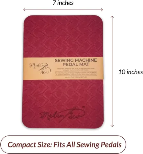 Vista 5 de Madam Sew Alfombrilla antideslizante para pedal de máquina de coser, alfombrilla de coser que reduce la vibración con goma antideslizante que