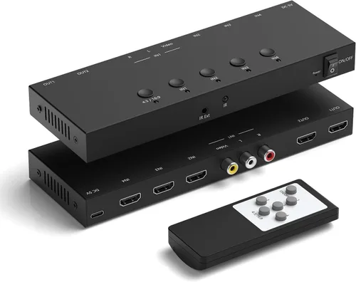 Vista 13 de Dingsun Convertidor AV a HDMI de 2 puertos, adaptador RCA a HDMI compatible 16: 9/4:3 compatible con WII, N64, PS2, VHS, reproductores de DVD VCR