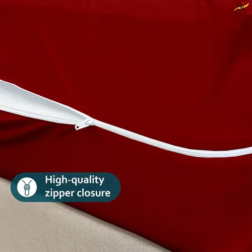 Vista 6 de Protector de colchón tamaño individual, funda 100% impermeable con cremallera, 15 pulgadas de profundidad, funda de colchón de seis caras para cama