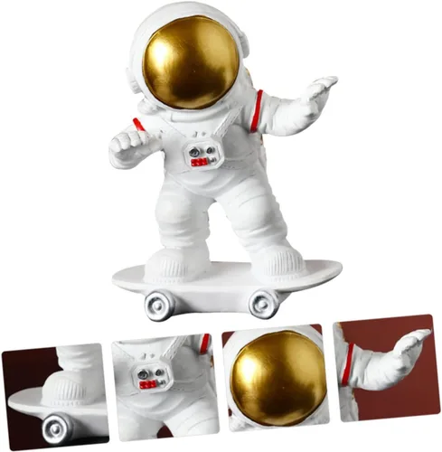 Vista 9 de Mini estatua adorable figura de astronauta para decoración del hogar como regalo para niño y niña, diseño para fiestas y oportunidades fotográficas