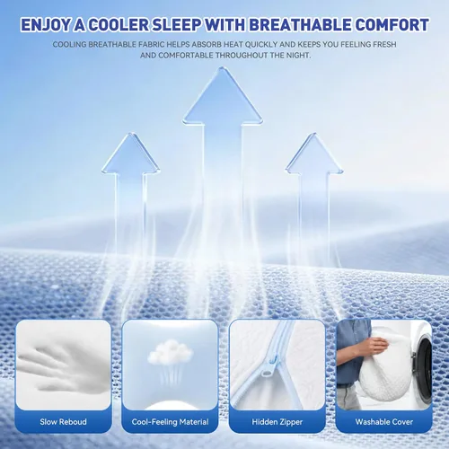 Vista 6 de Almohada para dormir de lado con agujeros para brazos, almohada de hombro de espuma viscoelástica para personas que duermen de lado, ergonómica