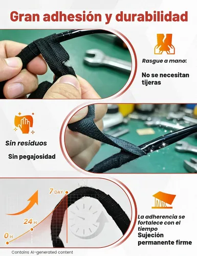 Vista 6 de RED WOLF Cinta para Arnés de Cableado de Alta Temperatura Cable de Alambre Cinta de Tela Autoadhesiva para Protección de Envoltura de Arnés