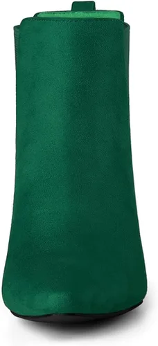 Vista 2 de Allegra K Botas Chelsea con tacón de bloque y punta puntiaguda para mujer
