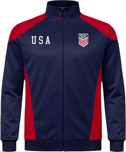 Vista 3 de Icon Sports Chaqueta de Entrenamiento con Licencia Oficial de la Federación de Fútbol de EE. UU. - Unisex Adulto