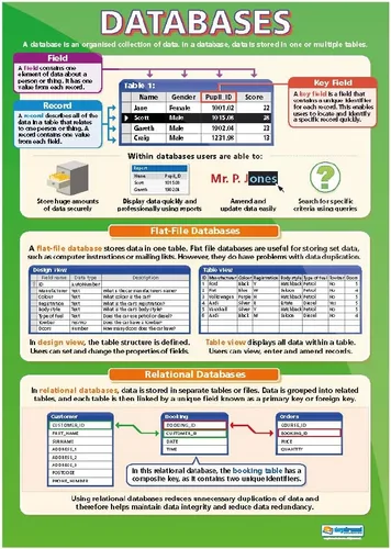 Vista 4 de Daydream Education Databases ICT Classroom Posters - Juego de 3 pósteres de aula extragrande de 33 x 23.5 pulgadas - Papel brillante - Tecnología e