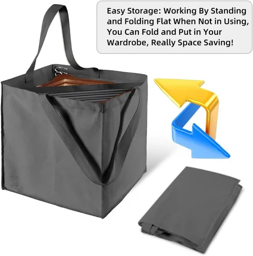 Vista 3 de Organizador de Perchero para Ropa con Ahorro de Espacio, Bolsa de Almacenamiento Triangular Fresheracc con Asas para Organizar el Armario