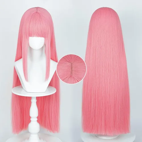 Vista 39 de COSPLAZA Cosplay peluca larga recta plana explosión sintética anime pelo negro